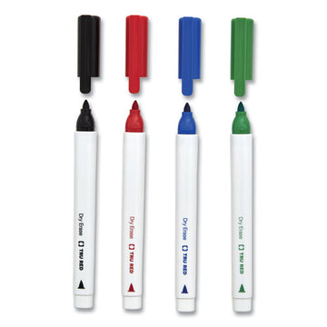 TRU RED™ Dry Erase Marker, Pen-style, Fine Bullet Tip, Assorted Colors, 36-pack freeshipping - TVN Wholesale